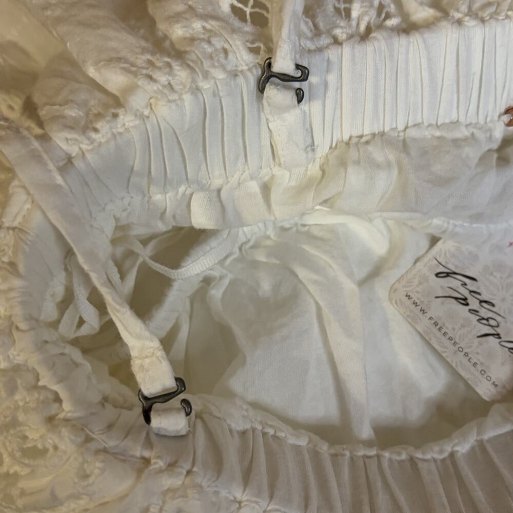 Free People Midnight Cruiser One-Piece Jumpsuit White Eyelets Lined Size XS - Picture 13 of 16